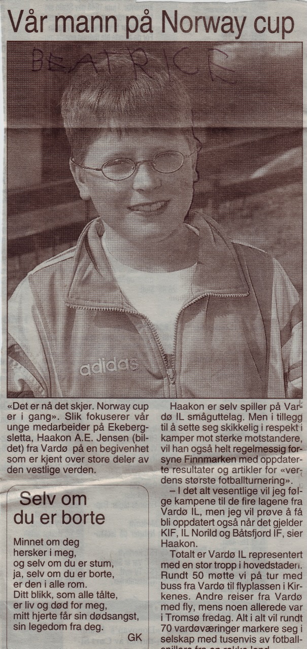 Frilanset for Østhavet og Finnmarken som ungdom. Her før Norway Cup, en gang på 90-tallet.